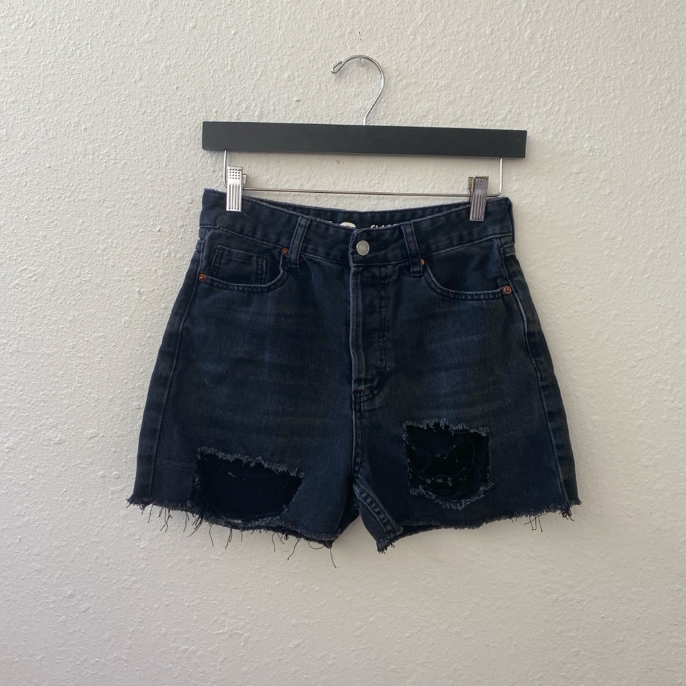 Edgy Dark Denim Jean Shorts
